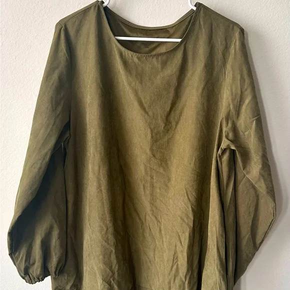 Long Sleeve Olive Green Bubble Dress